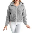 thumbnail image 4 of Enjoytime Winter Jackets for Women Solid Color Long Sleeve Hooded Zip Up Coat Fall Warm Casual Outerwear with Pockets, 4 of 7