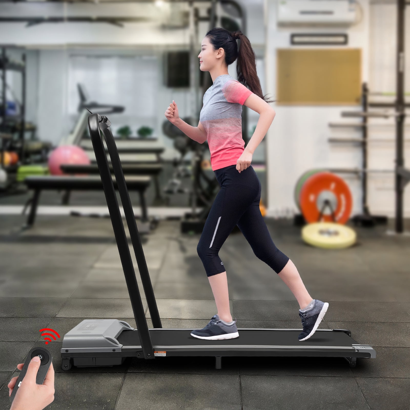 Home Treadmill with 3.0hp Motor, Adjustable Armrest, Non-slip Diamond Pattern Belt, 220.46lbs Capacity, Foldable for Easy Storage, LED Display for Tracking