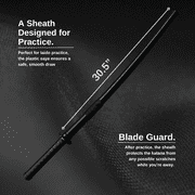 E-BOGU | Polypropylene Bokken Practice Sword (38.5) with Sheath | Martial Arts Equipment | Practice Set for Training