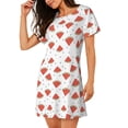 thumbnail image 2 of Naloa Hand Drawn Watermelon Print Women Nightgowns,Womens Loungewear,Short Sleeve Sleepwear,Comfy Ladies Nightdress, 2 of 6