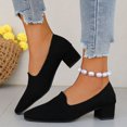 thumbnail image 2 of asddcavvf Ladies High Heel Single Shoes Large Size Retro Round Head Thick Heel Deep Mouth Ankle Boot, 2 of 8