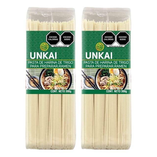 Unkai Pasta De Harina De Trigo Para Ramen 300 Gr 2 Piezas