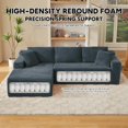 thumbnail image 5 of Cloud Sectional Couch,Modern Modular Sleeper Sectional Sofa with Deep Seat,Corduroy Boneless Couches with L-Shape Chaise for Living Room, Bedroom, Apartment (Dark Grey, Left Facing Chaise), 5 of 6