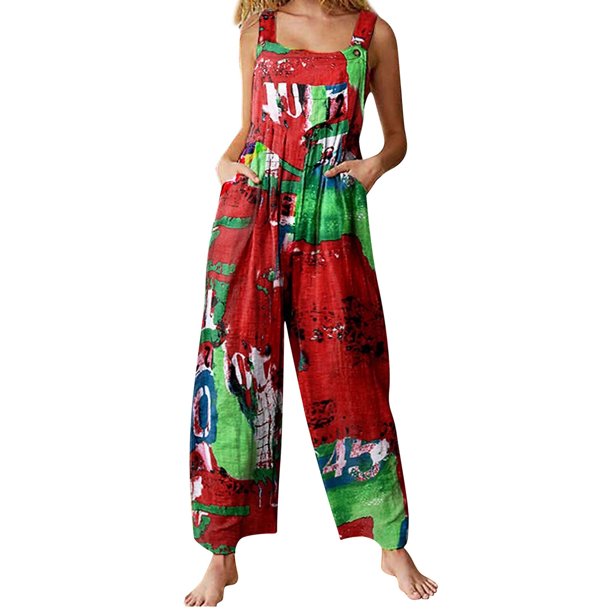 Mono de mujer con bolsillos, sin mangas, piernas anchas, monos de talla grande MABOTO Monos