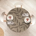 thumbnail image 4 of Ambesonne Leafy Design Fitted Round Tablecloth, Melancholic Autumn Art, 40"- 44" Diameter, Dark Khaki Charcoal Grey, 4 of 5