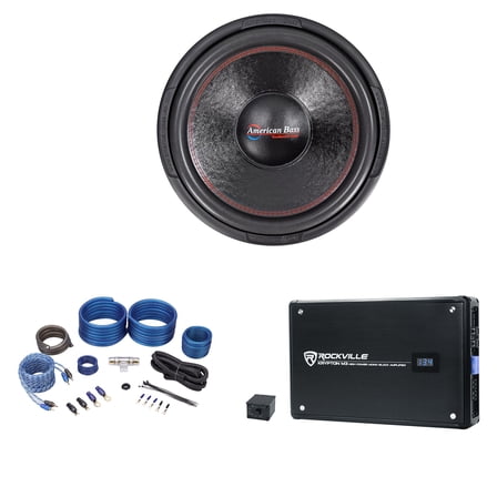 American Bass XD-1522 2000w 15" Car Audio Subwoofer Sub Mono Amplifier Amp Kit