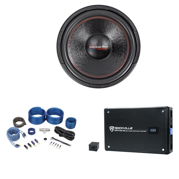 American Bass XD-1522 2000w 15" Car Audio Subwoofer Sub Mono Amplifier Amp Kit