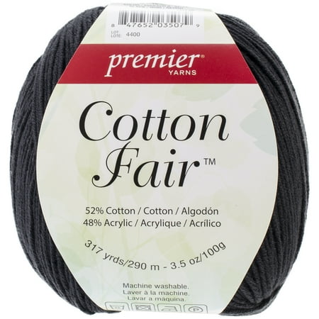 UPC: 0847652035079 | Premier Yarns Light Acrylic Cotton Blend Black Yarn 317 yd
