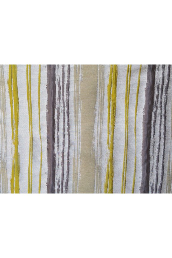 Chartreuse, Gray Poly Viscose Fabric By The Yard, 54 inches or 137 cm width, 14 Continuous Yards Gray Polyester Fabric, Green B& Stripes, Upholstery Drapery Curtain Wholesale Fabric