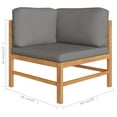 thumbnail image 2 of vidaXL 5 Piece Patio Lounge Set with Gray Cushions Solid Teak Wood, 2 of 10