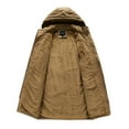 thumbnail image 4 of Vedolay Men's Winter Coats Solid Color Causal Winter Warm Thicken Overcoat Khaki,3XL, 4 of 5
