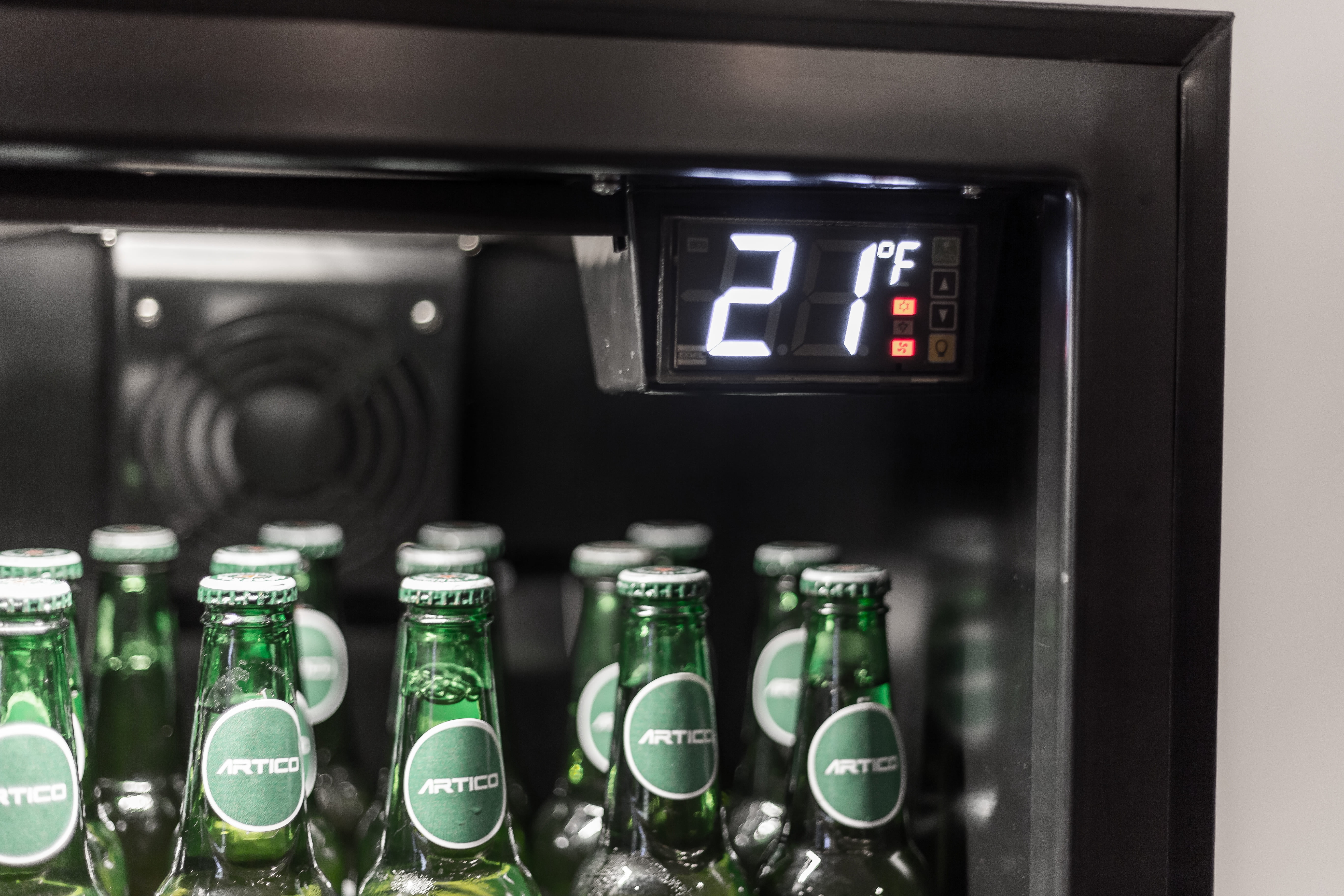 ARTICO Beverage Cooler – Built-in or Freestanding, Smart Temperature Control, Ultra-Quiet Operation, LED Lighting, Compressor Cooling, Modern Design (Black, 30 Bottles)