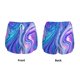 thumbnail image 3 of Balery Swirl Blue And Purple Pantalones cortos deportivos para mujer con forro y dos bolsillos, elásticos, para entrenamiento, gimnasio, yoga-Small, 3 of 7