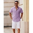 thumbnail image 2 of COOFANDY Men's Button Down Shirt Short Sleeve Casual Stylish No Tuck Shirt for Men, 2 of 6