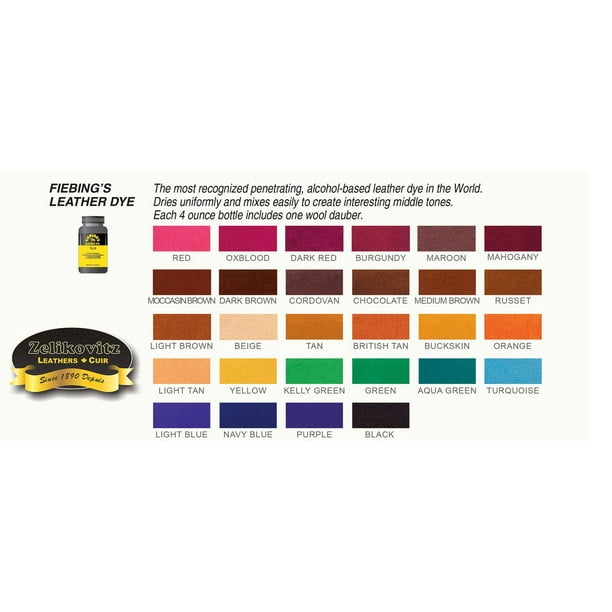 Fiebings Teinture professionnelle pour cuir à l'huile 32 oz - 15 couleurs  (jaune) 