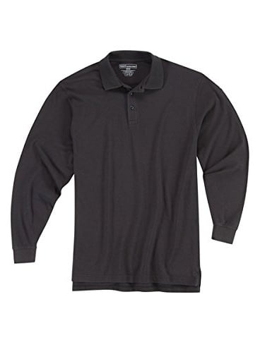 Photo 1 of 5.11 Tactical Men's Utility Long Sleeve Polo, Polyester-Cotton, Integrated Side Vents, Dark Navy, 2XL