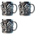 thumbnail image 1 of 3X de Café de Acero Inoxidable con Motor V8, de Café con Asa Aislante para Amantes de los Coches., 1 of 5