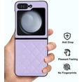 thumbnail image 3 of for Samsung Galaxy Z Flip 5 Case, Samsung Z Flip 5 Case Cute Aesthetic Leather Case for Women Men Diamond-Shaped Pattern Shockproof Protective Bumper Cover, Purple, 3 of 14