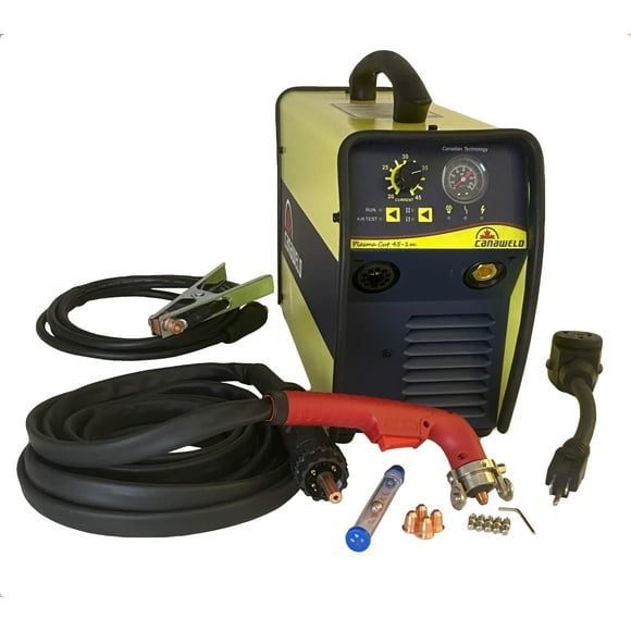 CANAWELD Plasma Cutter 45 Amp MADE IN CANADA Inverter Pilot Arc Compact Air Cutting Machine Igbt Controlled Portable CNC Compatible 20 Feet Detachable Flexible Torch CSA Approved- 3 Years Warranty