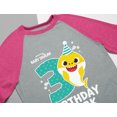 thumbnail image 6 of Tstars Toddler's 3rd Birthday Baby Shark T-Shirt - Fun Kids' Outfit - Size 3T - Raglan Pink, 6 of 6