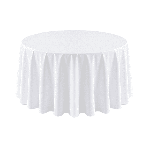 108 inch Round Tablecloth Washable Polyester Table Cloth Decorative Table Cover for Wedding Party Dining Banquet (108 inch,White)