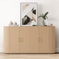 thumbnail image 3 of 63" Buffet Sideboard Cabinet with Storage, Fluted Accent Credenza with Adjustable Shelves, Modern Sideboard Cabinet with Curvy Edge, Console Table for Living Room, Dining Room, Kitchen or Entryway, 3 of 7