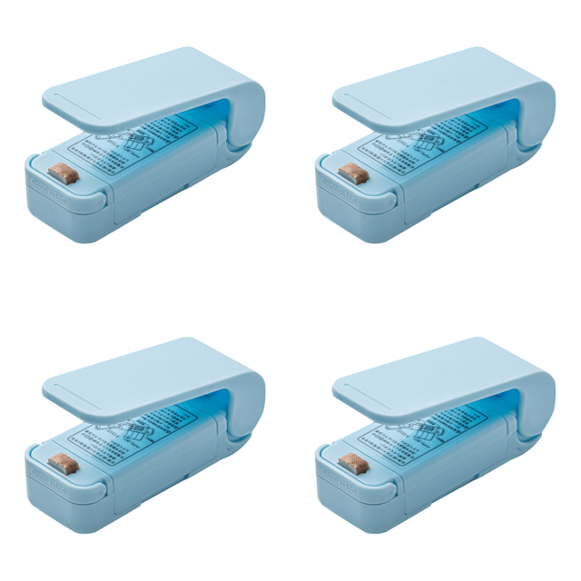 Mini Sellador Alimentos Portátil Con Batería para Refrigerios (azul)