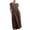 Coffee, variant on Patlollav Clearance Womens,Woman Fashion Solid Sleeveless Round-Neck Retro Long Dress