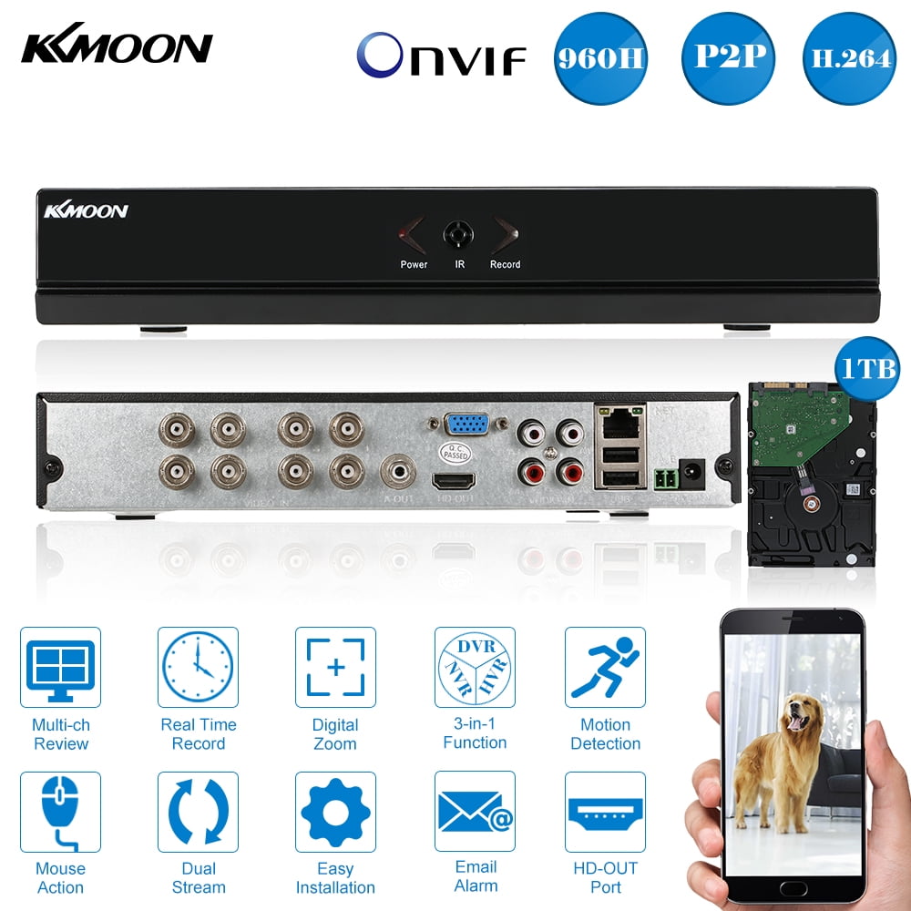 KKmoon 8CH Full 960H/D1 DVR HVR NVR Onvif Digital Video Recorder with