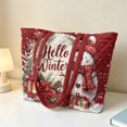 thumbnail image 3 of XYZCANDO Red Snowman Print Padded Shoulder Tote Bag, Large Winter Holiday Quilted Handbag for Shopping, Work, Travel, Festive Gift for Women, Girls, 3 of 7