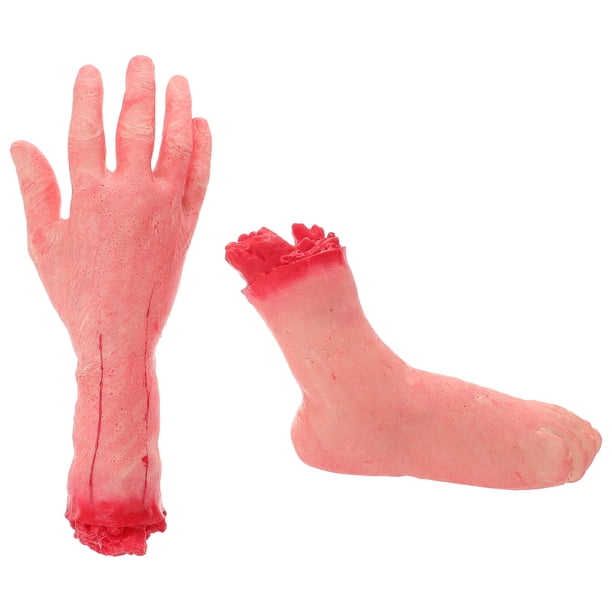 2pcs falso látex de látex y juguetes de pie de halloween trucos de halloween (color surtido)