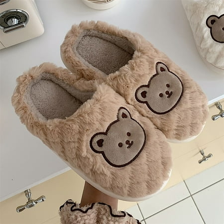 

Men Ladies Padded Cotton Slippers Comfortable Home Shoes——Khaki || 38-39