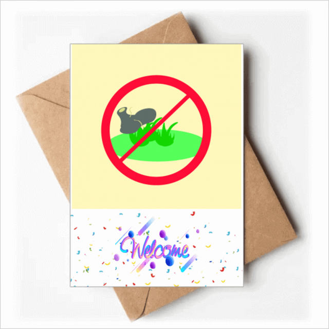 No Trampling Lawn Sign Art Deco Fashion Welcome Back Greeting Cards Envelopes Blank