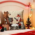 thumbnail image 5 of 17.7x17.7 in Christmas Pillow, Linen Christmas Pillow Covers, Christmas Decorative Pillow Covers, Linen Cushion Cover with Cute Animal Graphic Print for Sofa Couch Home Holiday Decorations, Lazyguy, 5 of 6