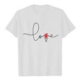 thumbnail image 5 of Awdenio Fashion Tops Womens Valentines Day Short Sleeved T-shirt Love Printed Solid Color Top Short Sleeved Round Neck Tops,Size S-3XL, 5 of 7