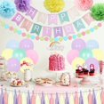 thumbnail image 2 of Pastel Birthday Decorations for Girls Women, Macaron Party Decorations with Birthday Banner Balloons Circle Dot Garland Rainbow Cake Topper and Paper Pom Poms for Rainbow Birthday Party Supplies, 2 of 7