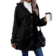 thumbnail image 2 of Aellinatey Women's Wool Jacket Button-Down Jacket Hooded Side-Open Cardigan Jacket, 2 of 19