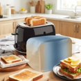 thumbnail image 3 of Light Blue Khaki Ombre Toaster Cover 2 Slice, Modern Abstract Art Gradient Dustproof Bakeware Oven Protector with Top Hook, Waterproof Small Kitchen Appliance Toasters Dust Cover, 11"x6"x8", 3 of 9