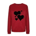 thumbnail image 4 of Valentines Day Sweatshirts Women's Casual Crewneck Pullover Tops Cute Heart Long Sleeve Shirts Top, 4 of 5