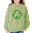 thumbnail image 6 of Otqutp St Patricks Day Sweatshirt for Teen Girls Pullover Crewneck Sweatshirts Kids Long Sleeve Irish Shamrock Graphic Hoodie Shirt, 6 of 8