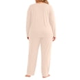 thumbnail image 6 of Xaqiouau Women Fleece Lined Pajama Set Warm Thermal Underwear Long Sleeve Top and Pants Plus Size Winter Lounge Sleepwear, 6 of 9