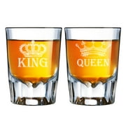 King and Queen Engraved Barcraft Fluted Shot Glass