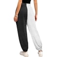 thumbnail image 4 of Women's Casual Loose Black and White Checkered Wide Leg Pants High Waist Straight Lounge Y2K Trousers, 4 of 6