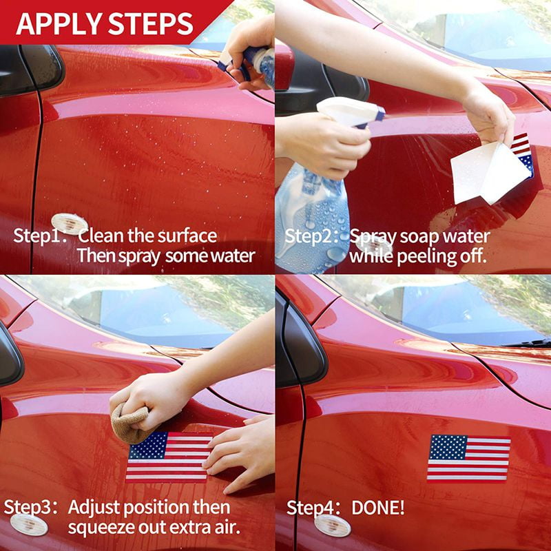 USA Flag MIRRORED 2 pack Stickers American Car vinyl decal window bumper #FS2044