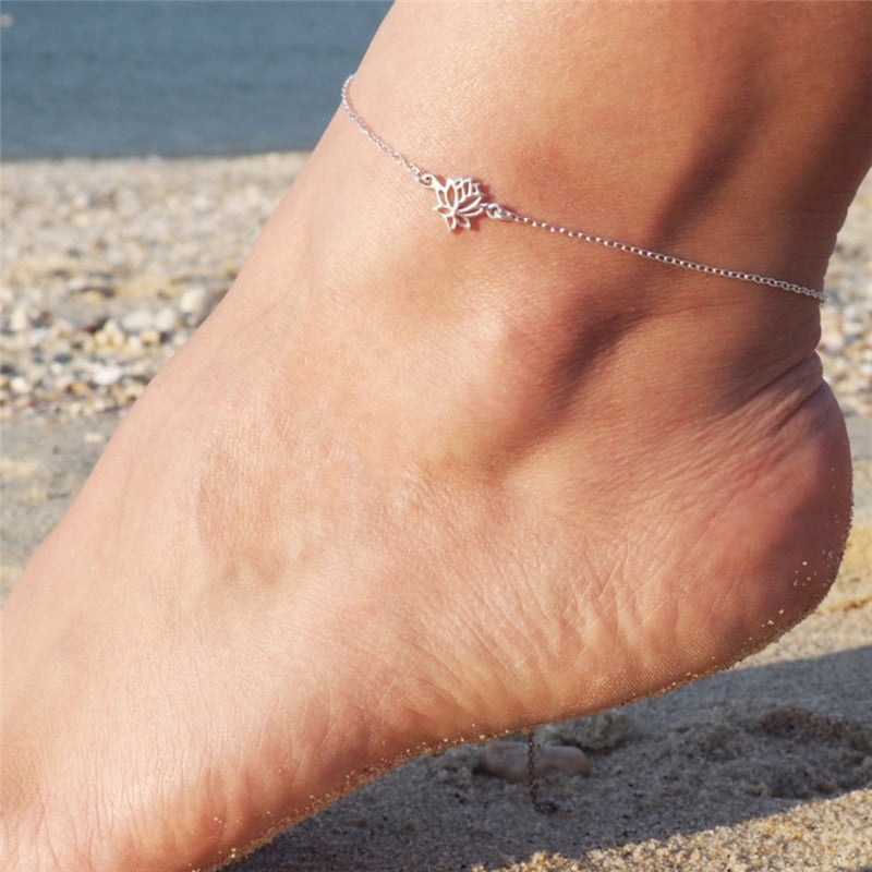NEW Silver leaf Chain Anklet Ankle Bracelet Barefoot Sandal Beach Foot Jewelry