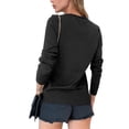 thumbnail image 2 of UKAP Ladies Knit Cardigan Long Sleeve Knitted Sweaters Winter Warm Sweater Basic Chic Tops Black 2XL, 2 of 5
