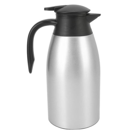 

Stainless Steel Tea Vacuum Pot 2L Silver Insulated Dispenser with Leakproof Lid Portable Handle Easy Cleaning Coffee Maker Vacuum Brewer