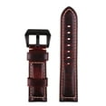 thumbnail image 2 of 26mm Genuine Leather Watch Band Red Oil-tanned Natural Crack Leather Wrist Straps With Black Buckle, 2 of 5