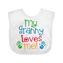 Inktastic My Granny Love Me Boys or Girls Baby Bib