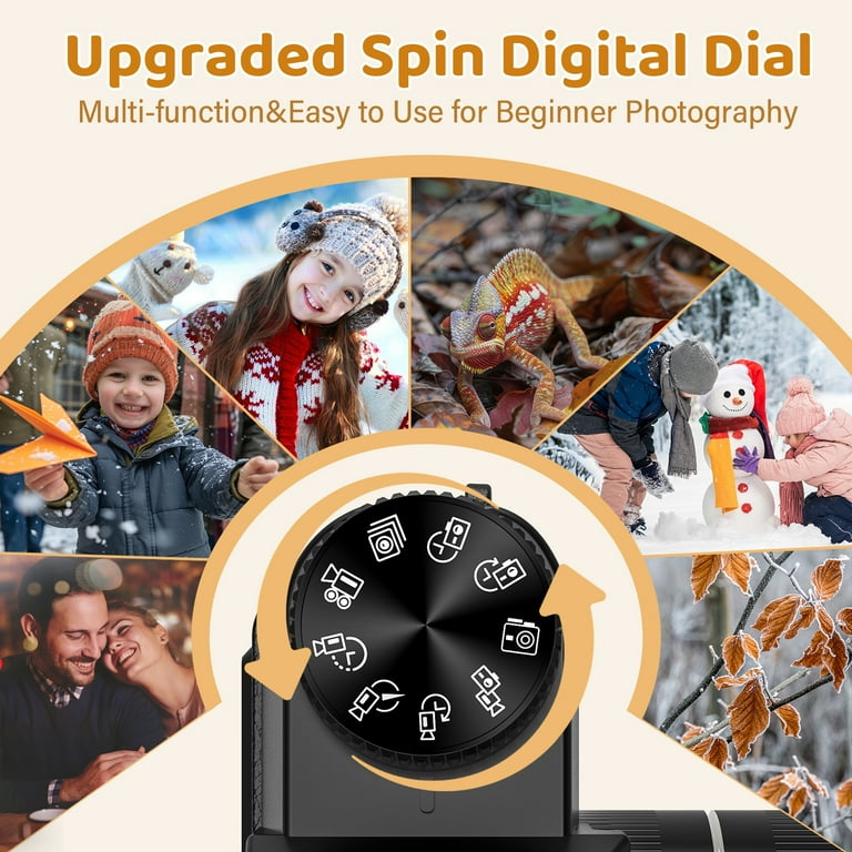 MARVUE Digital Camera, 4K 56MP Video Camcorder, 16x Zoom, 180Â